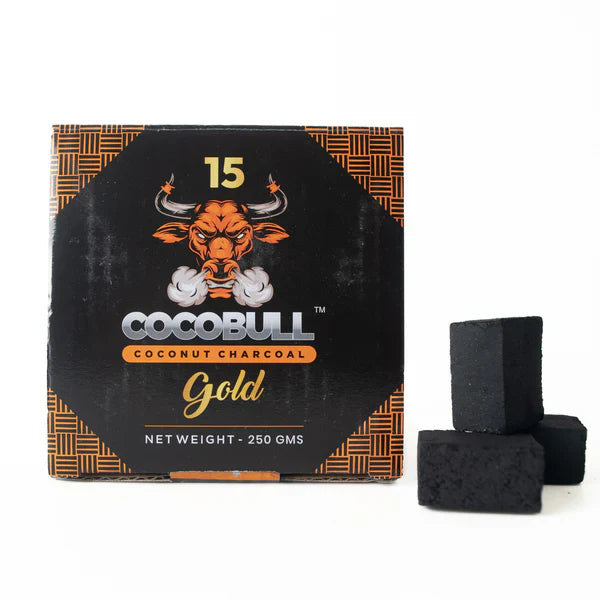 Cocobull Gold Coconut Shell Flat Hookah Charcoal - 250g (30pcs)