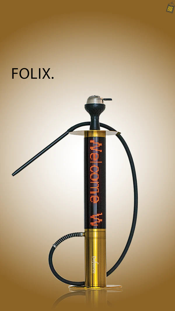 Folix Hookah with Moving Screen - Gold (In Case)