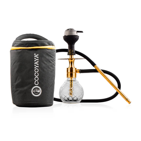 Popo Hookah - Gold Stem / Transparent Base with bag