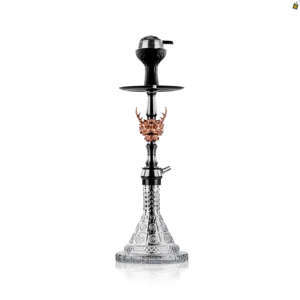 Beast Lord Hookah - Gun Metal Stem (Rose Gold Face)