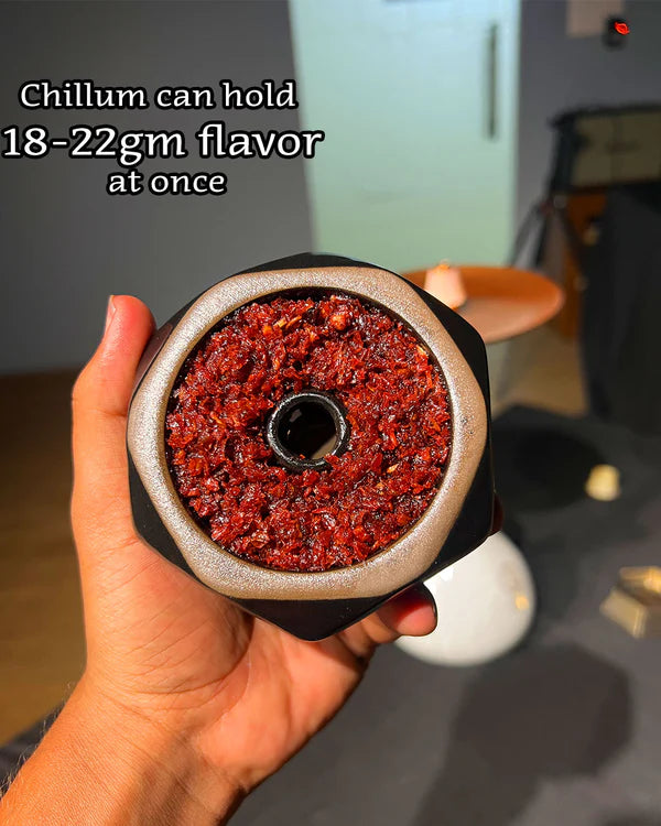 Prismic Ceramic Hookah Chillum with Heat Management Device (HMD)