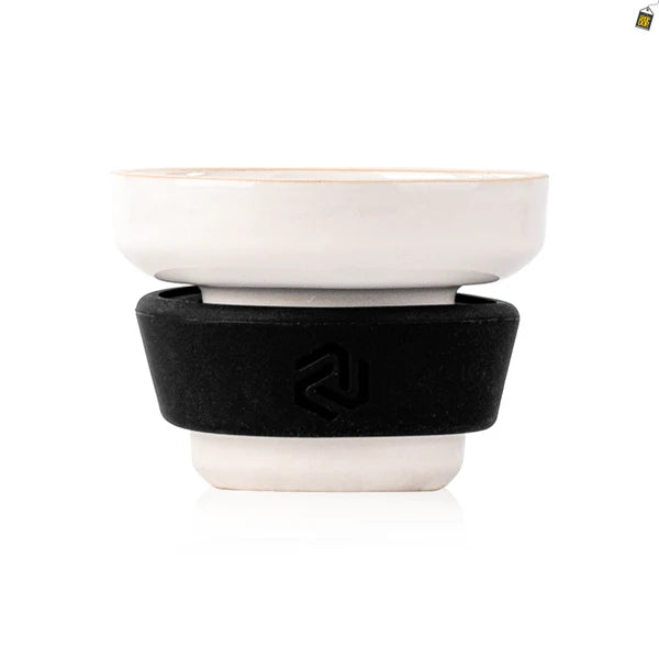 Dot Single Hole Ceramic Hookah Phunnel Bowl - Black