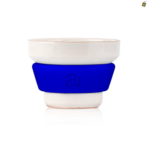 Dot Single Hole Ceramic Hookah Phunnel Bowl - Blue