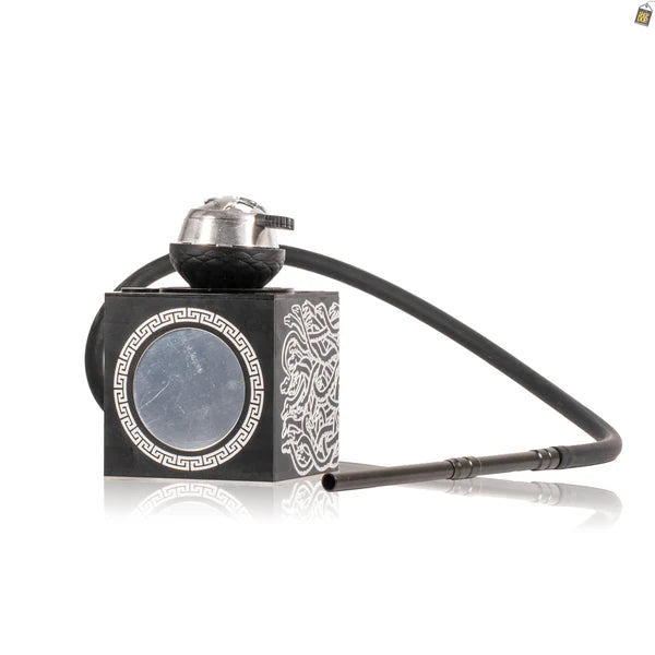 Enigma Acrylic Box Hookah - Black / Silver