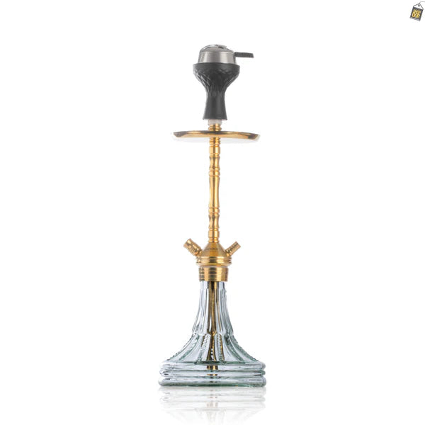 Fighter Hookah L3 - Gold Stem / Transparent Asterisk Base