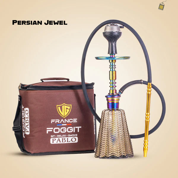 Persian Jewel 2.0 Hookah with Bag - Rainbow Stem / Grey Base