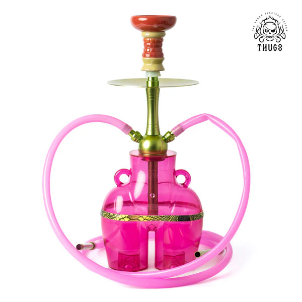 Thugs Hippy Acrylic Hookah - Dual Pipe (Pink)