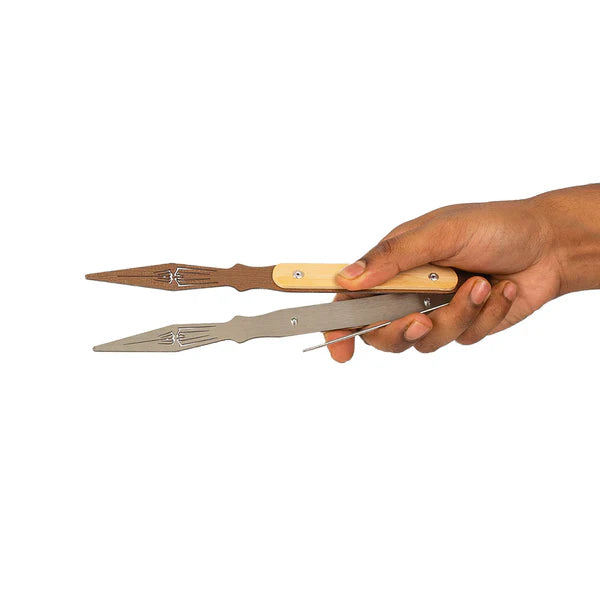 Wooden Spider Hookah Tong / Chimta