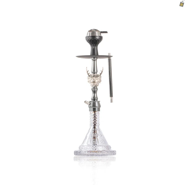 Beast Lord Hookah - Silver (Gun Metal Stem)