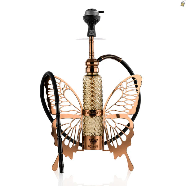 VG France Butterfly Hookah with 3 Bags (LED & Remote) - Bronze