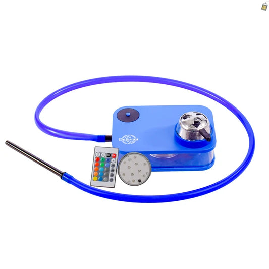 Car Hookah with LED Light & Remote - Blue