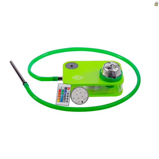 Car Hookah with LED Light & Remote - Green