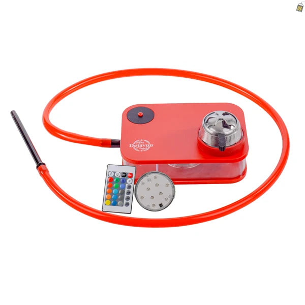Car Hookah with LED Light & Remote - Red