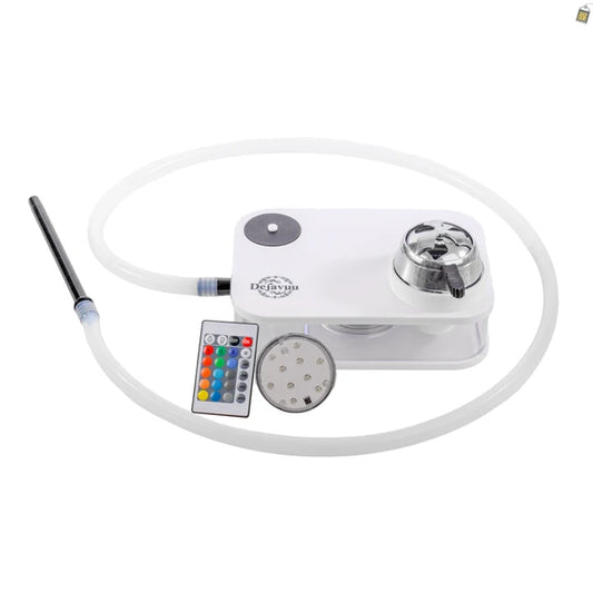Car Hookah with LED Light & Remote - White