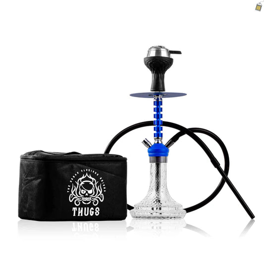 Garry X Hookah with Bag - Blue Stem / Bubble Base