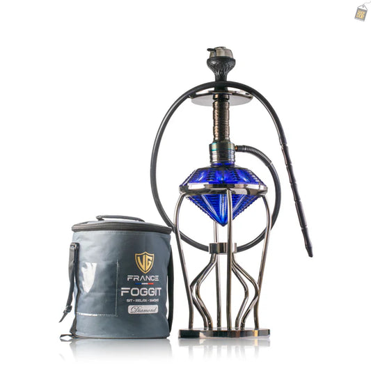 Gemstone Hookah - Black Stem / Blue Base