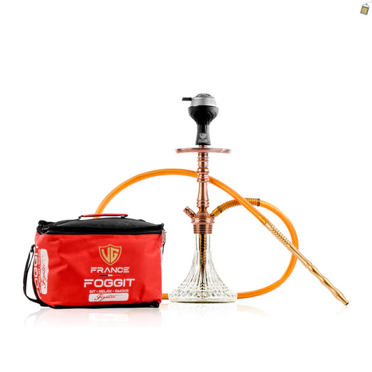 VG Joe Shin Hookah with Bag - Bronze Stem / Transparent Line Base