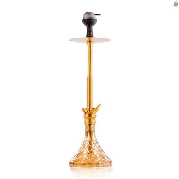 COCOYAYA King Series Spiral Hookah - Gold Stem / Gold Base with Fabric bag
