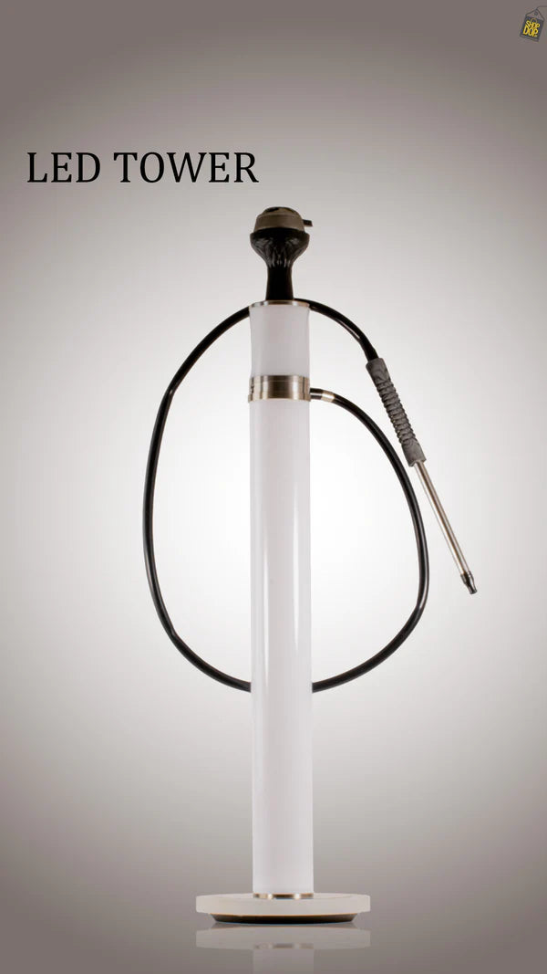 LED Tower Hookah - White