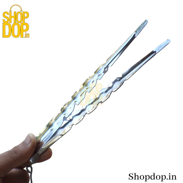 Metallic Cut Design Hookah Steel Tong / Chimti