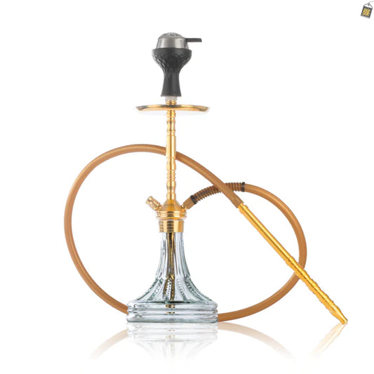 Fighter Hookah R2 - Gold Stem / Transparent Asterisk Base