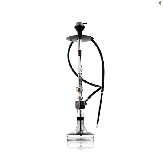 Sailor X Hookah - Black Stem / Transparent Glass Base