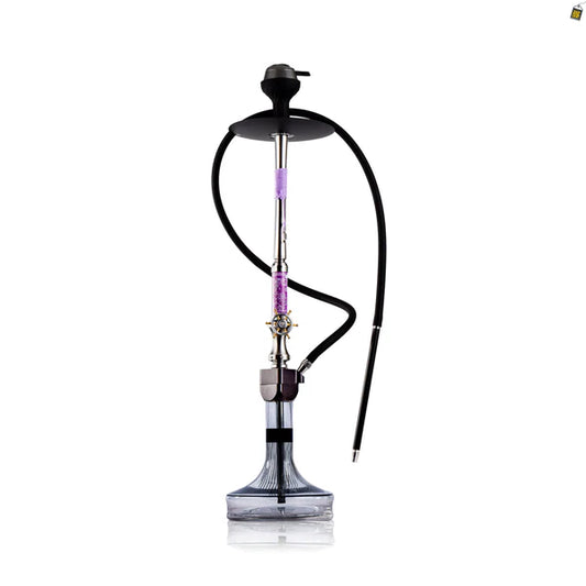 Sailor X Hookah - Purple Stem / Transparent Glass Base
