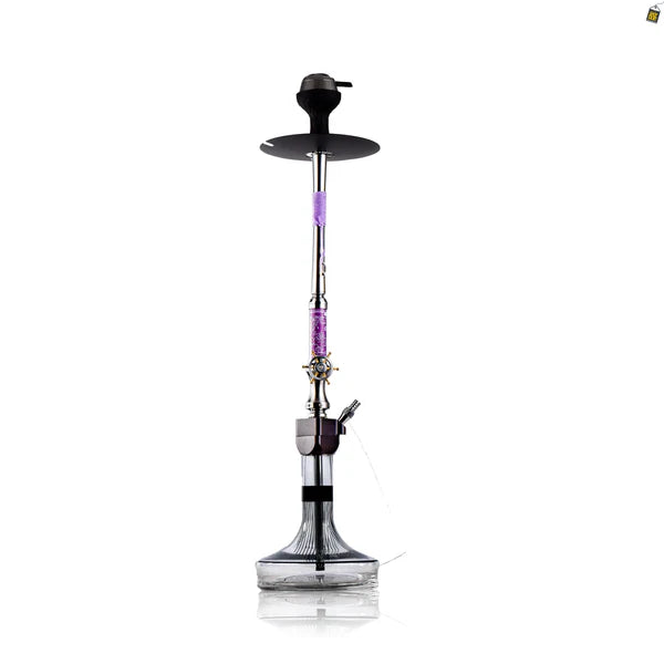 Sailor X Hookah - Purple Stem / Transparent Glass Base