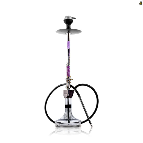 Sailor X Hookah - Purple Stem / Transparent Glass Base