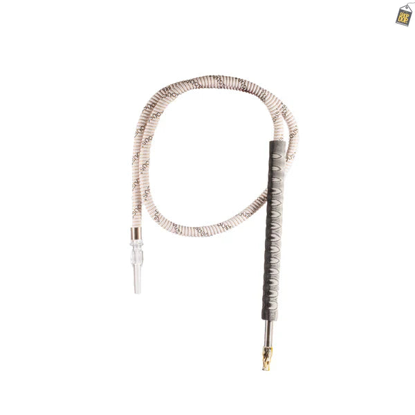 Serpent Long Foam Handle Leather Hookah Pipe - White